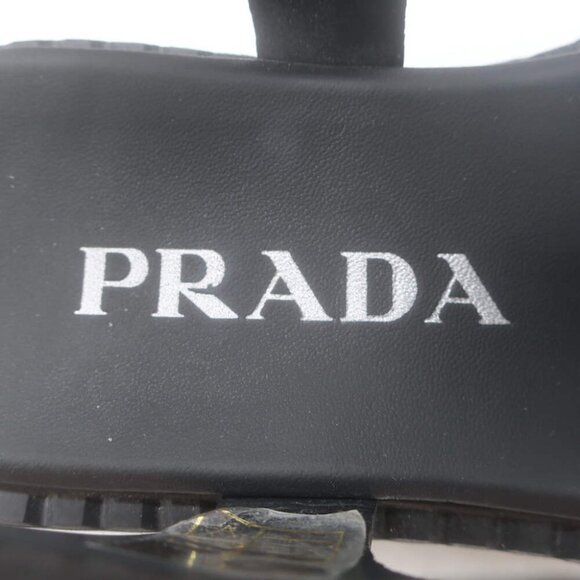 Prada Soft Cage Rubber Fisherman Sandals Black Size 35 - Picture 16 of 16